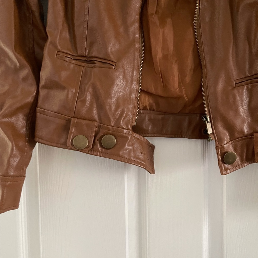 Dark Brown Leatherette Jacket - Picture 7 of 9